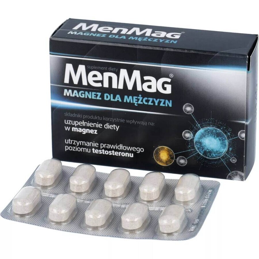 MenMag, Magnesium für Männer, 30 Tabletten