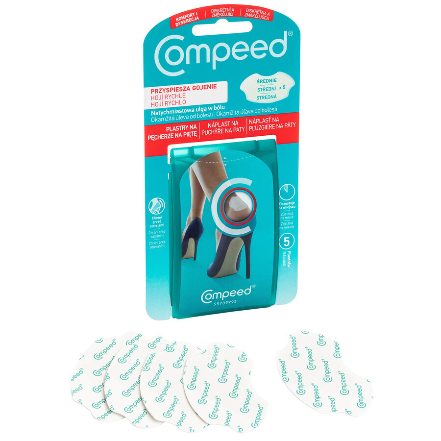 Compeed, ampoules au talon, moyennes, 5 pièces