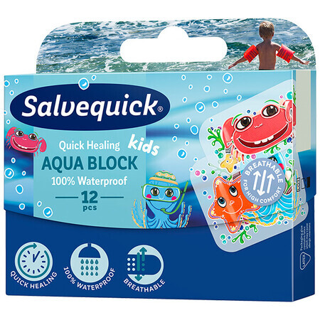 Tencuieli Salvequick, Aqua Block Kids, 12 bucăți
