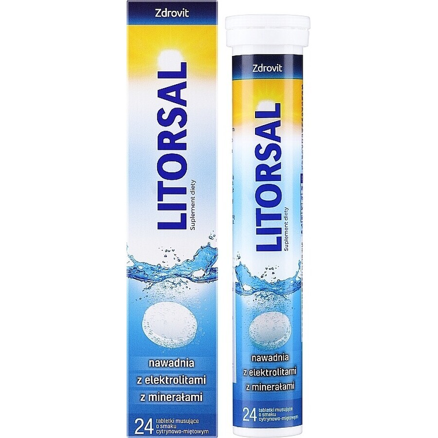 Zdrovit Litorsal, 24 bruistabletten + Magnesium met vitamine B6, 24 bruistabletten