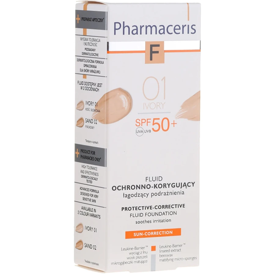 Pharmaceris F Sun-Correction Fluid, 01 Ivory, SPF 50+, 30 ml