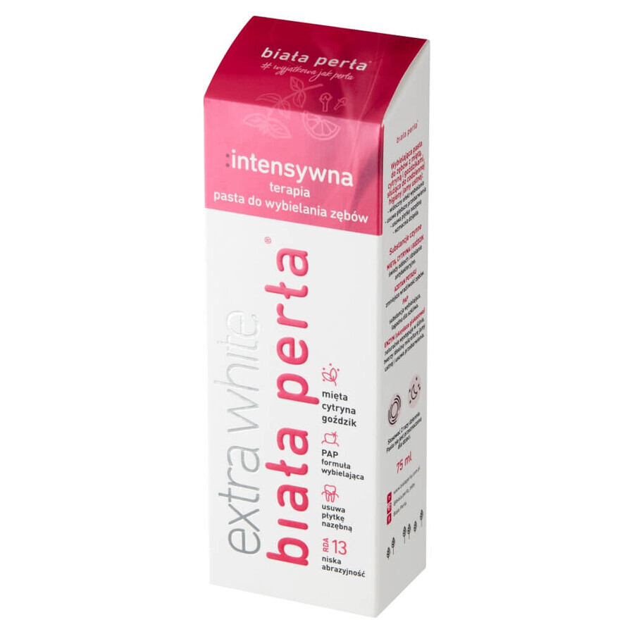 White Pearl Extra White, pastă de dinți de albire, Intensive Therapy, 75 ml