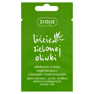 Ziaja Green Olive Leaves, masker met hyaluronzuur, regenererend, 7 ml