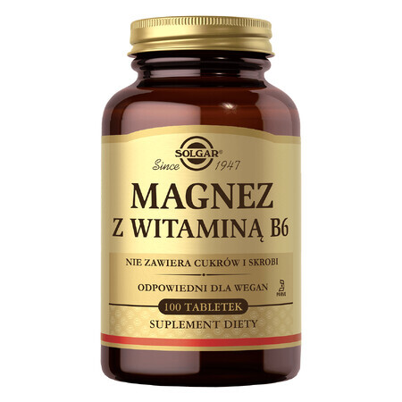 Solgar Magnesium cu vitamina B6, 100 comprimate