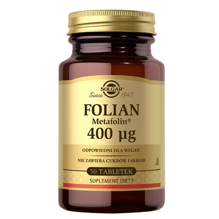 Solgar Folate Metafolin 400 µg, 50 comprimate