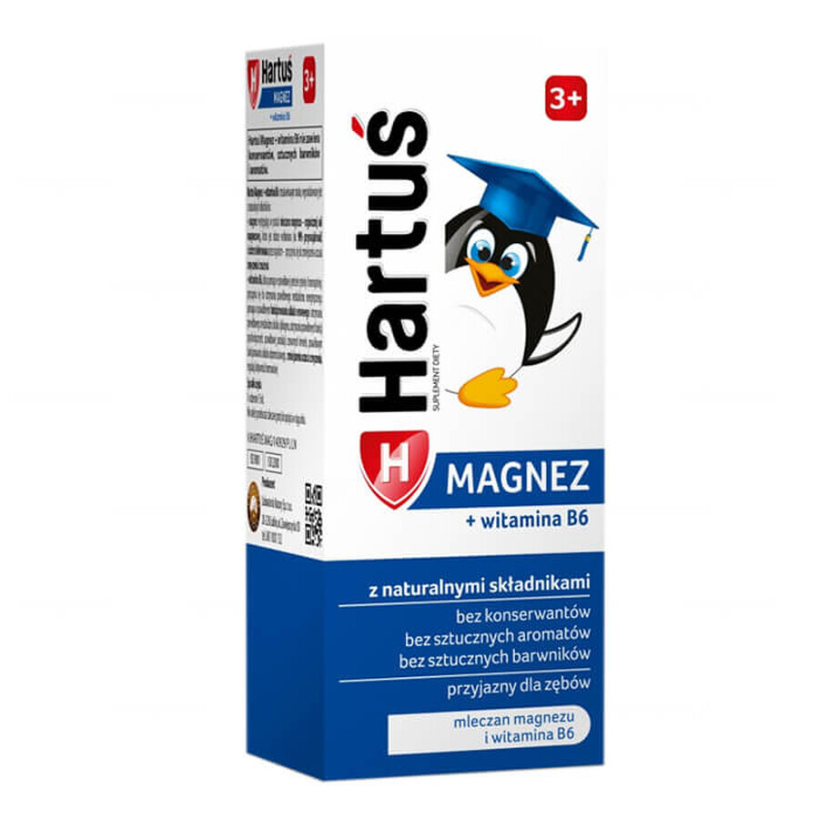 Hartuś Magnesium + Vitamina B6, sirop pentru copii cu vârsta peste 3 ani, 120 ml