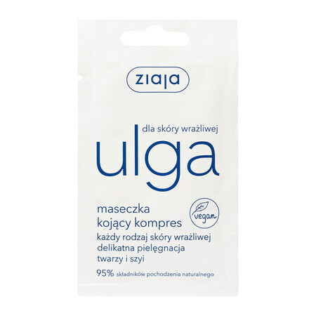 Ziaja Ulga, Mască de compresă calmantă pentru piele sensibilă, 7 ml