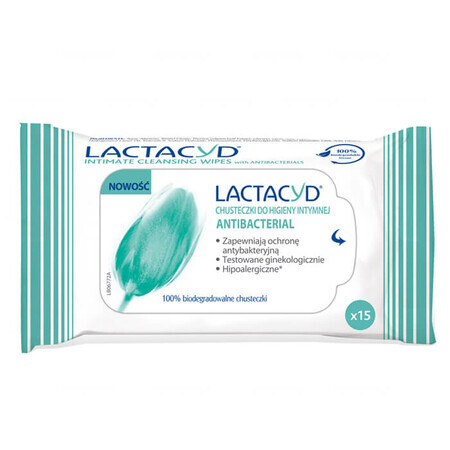 Lactacyd Antybacterial, Intimhygienetücher, 15 Stück