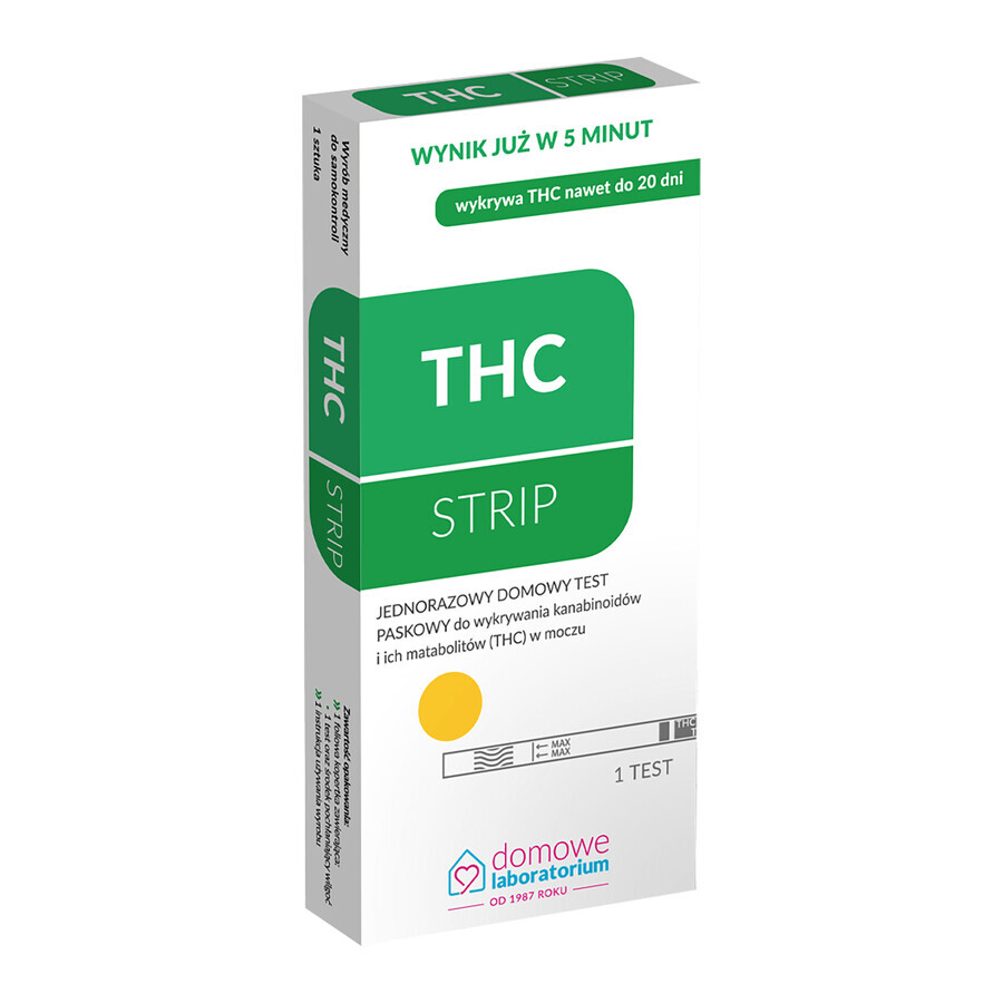 Home Laboratory THC Strip, test de casă pentru detectarea canabinoizilor și a metaboliților (THC) în urină, 1 bucată