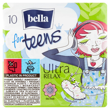 Bella for Teens, prosoape sanitare cu aripi, Ultra Relax, 10 buc.