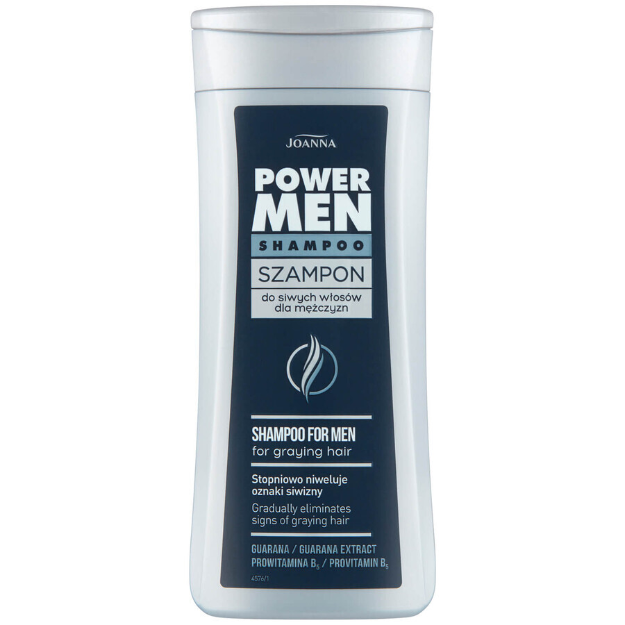 Joanna Power Men, shampoing pour cheveux gris pour homme, 200 ml