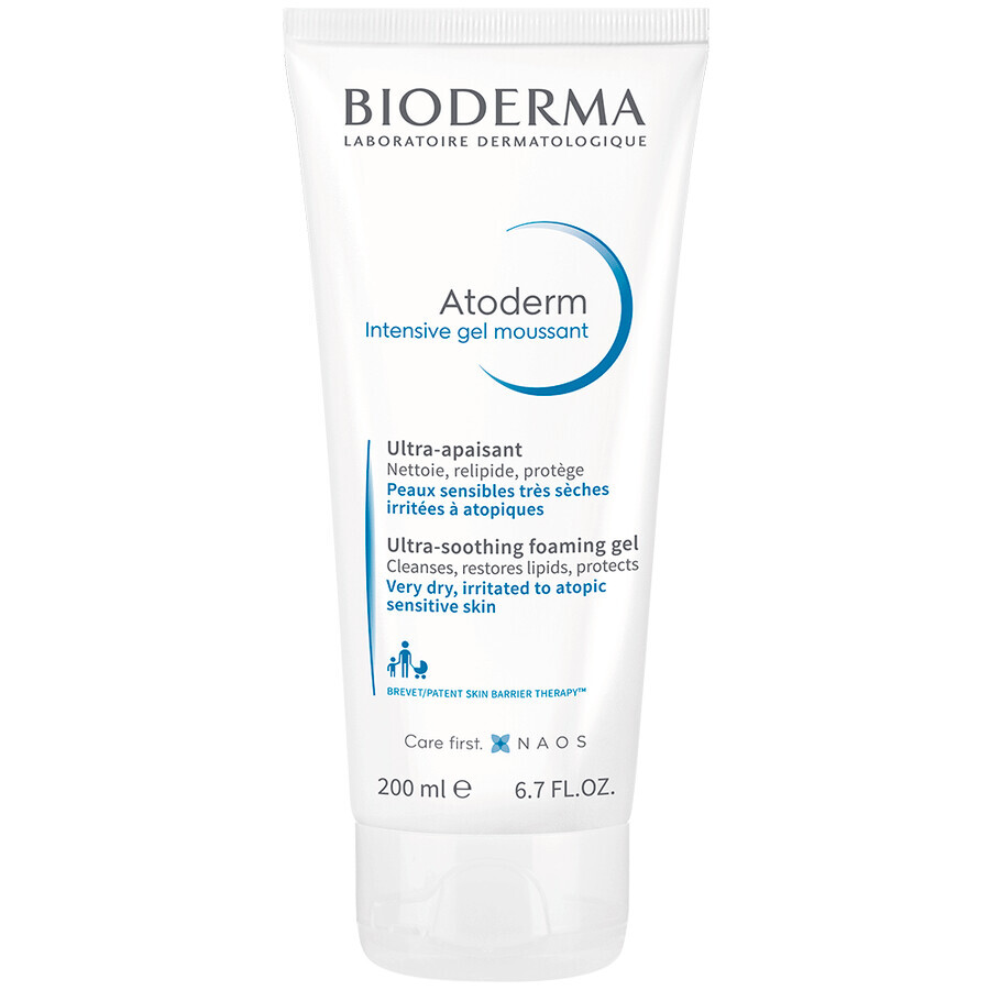 Bioderma Atoderm Intensive, gel de curățare și de reducere a mâncărimilor pentru pielea foarte uscată, atopică și iritată, 200 ml