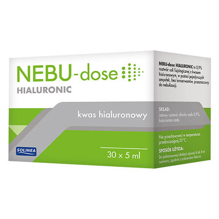 Nebu-Dose Hyaluronic, Soluție pentru nebulizare cu acid hialuronic 0,9%, 5 ml x 30 fiole AMBALAJ DEFECTUAT
