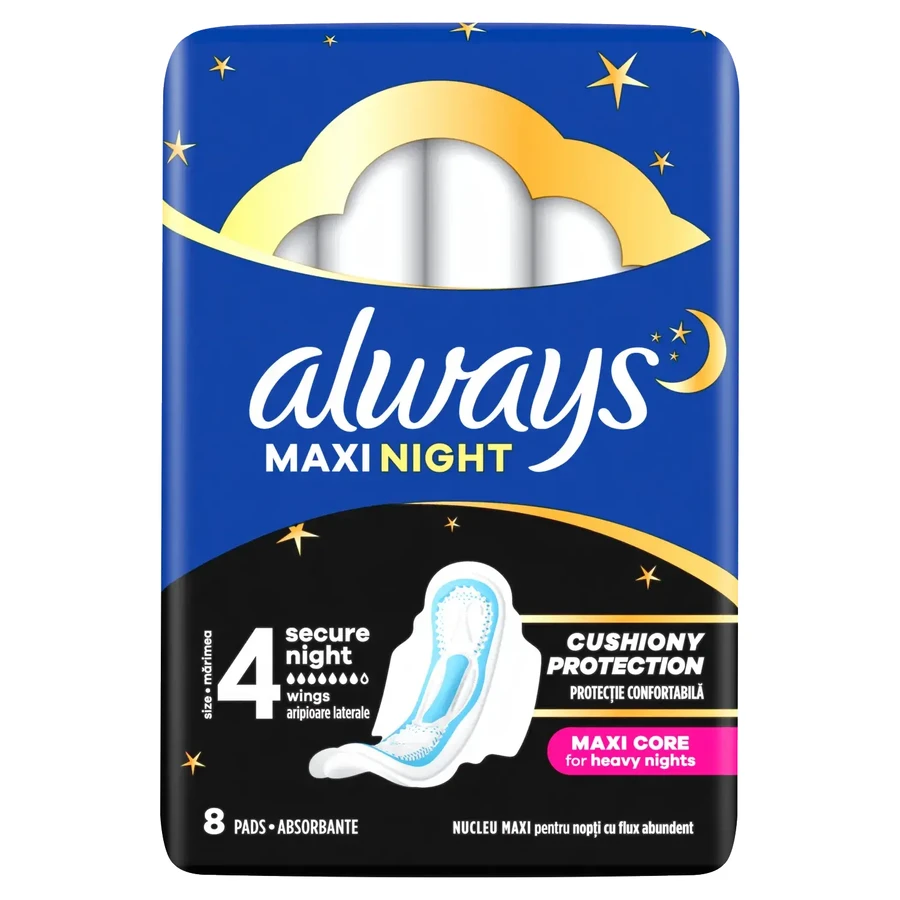 Immer, Klassische Nacht, Damenbinden mit Flügeln, 8 Stück