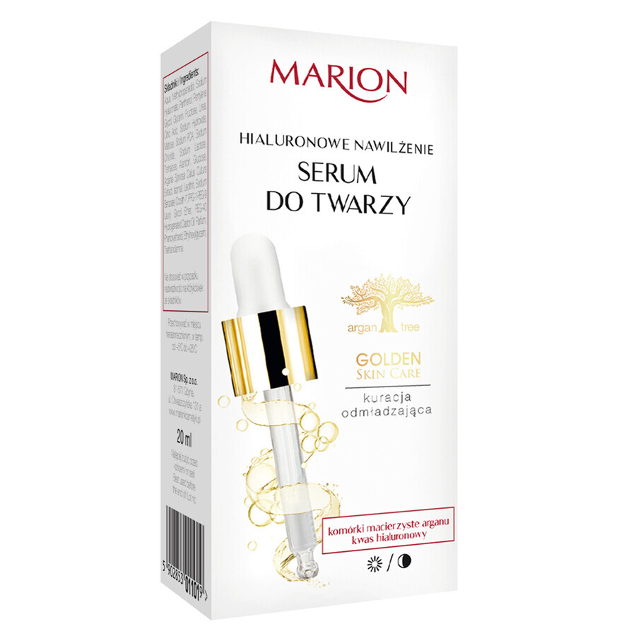 Marion Golden Skin, Serum für Gesicht, Hals und Dekolleté, Hyaluronsäure, 20 ml