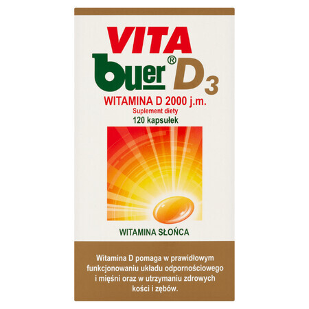 Vita Buer D3, vitamin D 2000 IU, 120 capsules