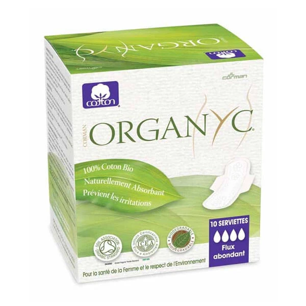 Natürliche Bio-Binden Natürliche Flügel 10er Pack – Organyc