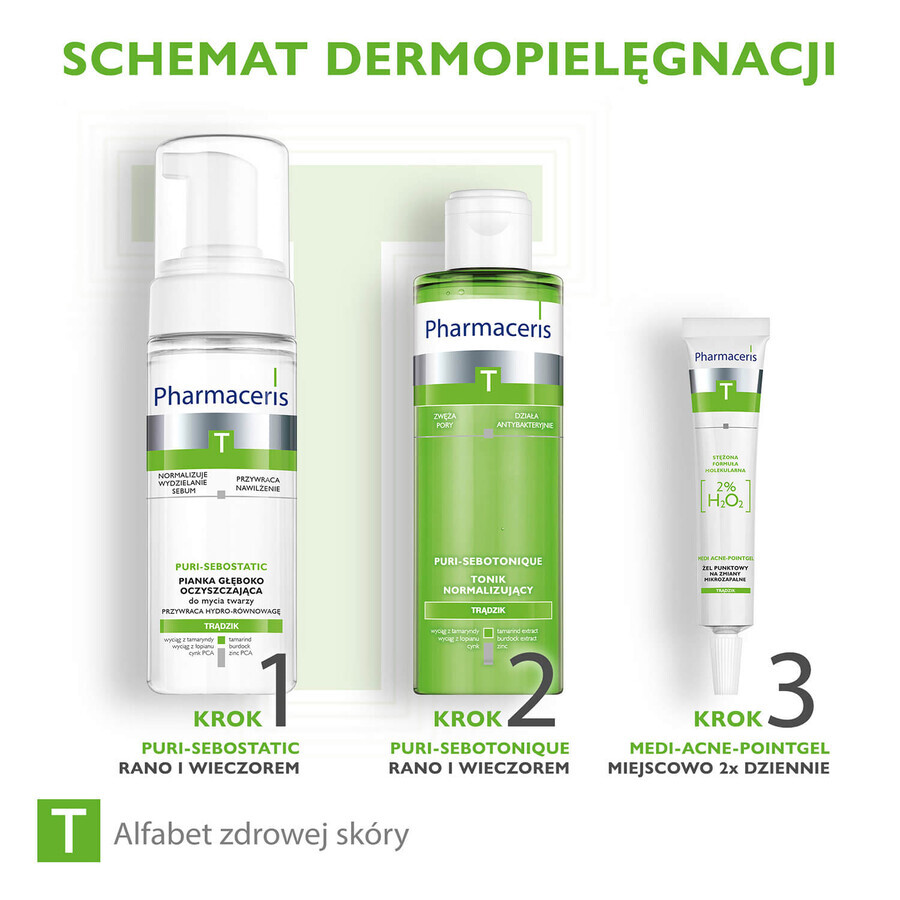 Pharmaceris T Medi Acne Point-Gel, gel punctual pentru leziuni microinflamatorii localizate 2% H2O2, 10 ml