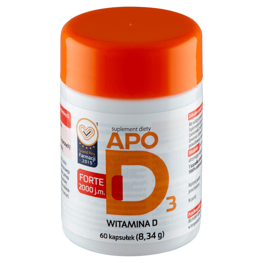 APOD3 Forte 2000j.m. 60 Kapseln - Gesundheit Und Wellness - Nahrungsergänzungsmittel Zur Unterstützung Des Immunsystems Und Der Zellregeneration.