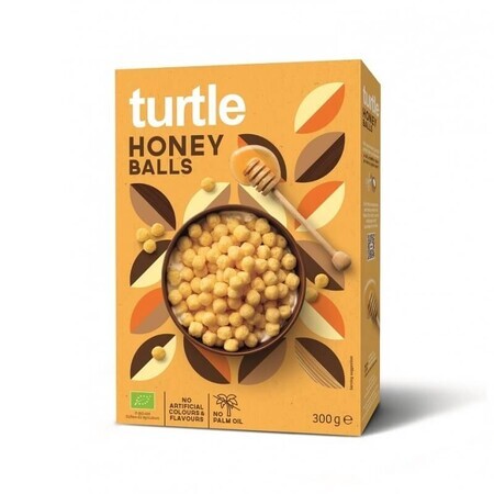 Crispy eco corn balls coated in honey, 300g, Turtle