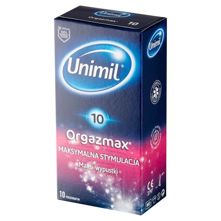 Unimil OrgazMax, Kondome mit Maxi-Tips, 10 Stück
