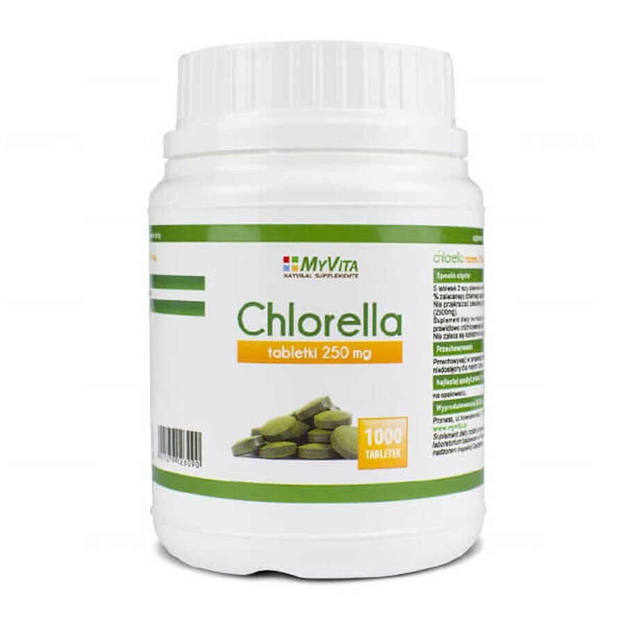 MyVita Chlorella, Aufbrechen der Zellwand, 1000 Tabletten