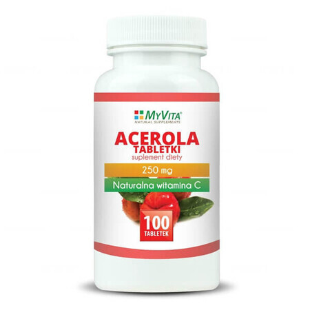 MyVita Acerola, vitamina C naturală, 100 comprimate
