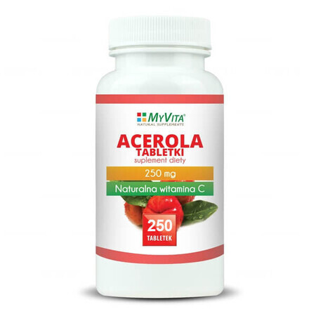 MyVita Acerola, vitamina C naturală, 250 comprimate