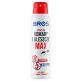 Bros, Max Mücken- und Zeckenspray, DEET 25,77%, 90 ml