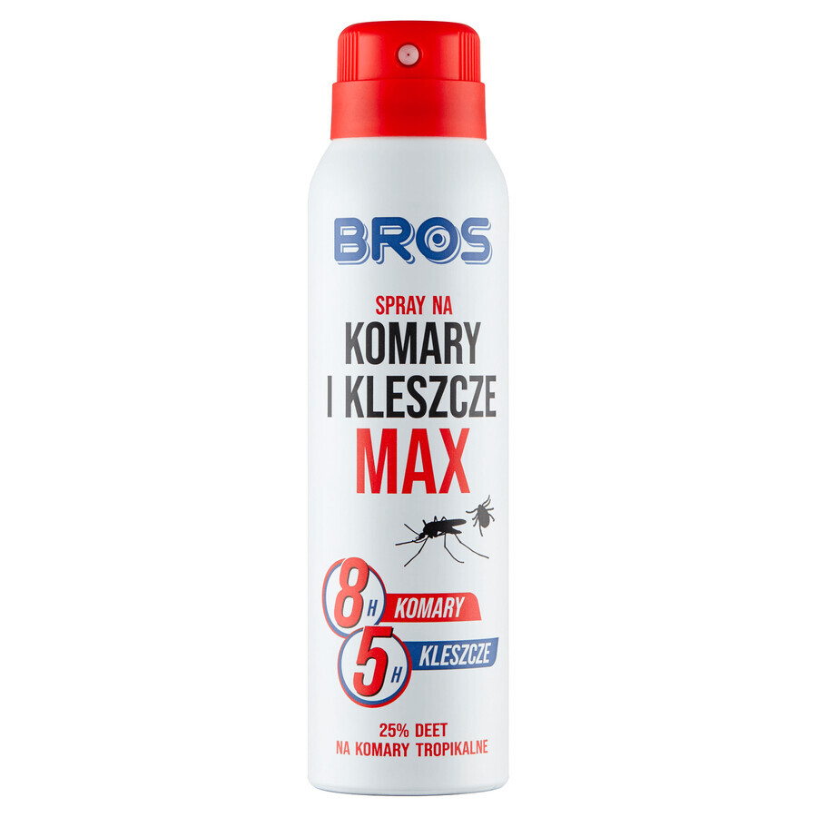 Bros, Max spray împotriva țânțarilor și căpușelor, DEET 25.77%, 90 ml