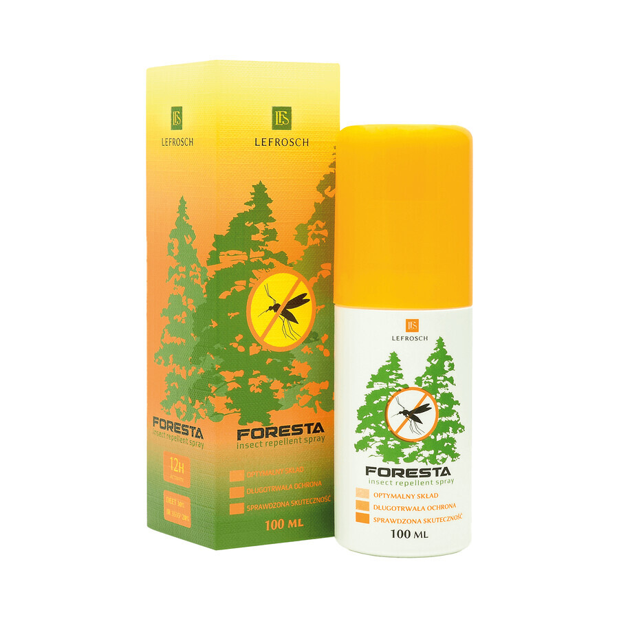 Lefrosch Foresta, spray repelent pentru țânțari, 30% DEET, 100 ml