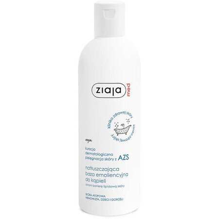 Ziaja Med AZS Traitement dermatologique, base de bain émolliente hydratante, 270 ml