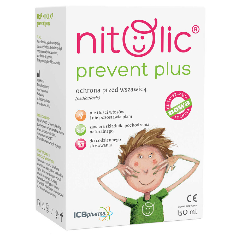 Pipi Nitolic Prevent Plus, spray for protection against lice, 150 ml