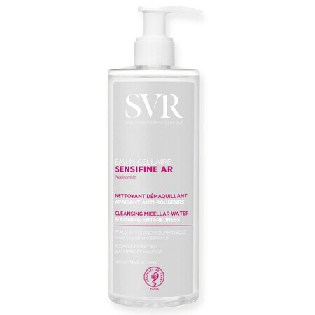 SVR Sensifine AR Eau Micellaire, eau micellaire apaisante, peaux vasculaires, 400 ml