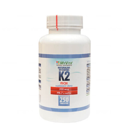 MyVita K2 Max, vitamine K MK-7 du natto 200 µg, 250 comprimés