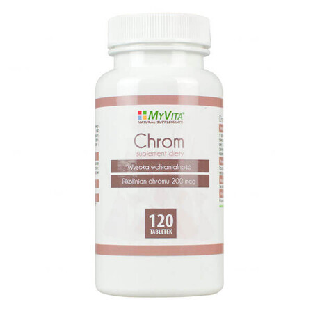 MyVita Chromium 200 µg, picolinat de crom, 120 comprimate