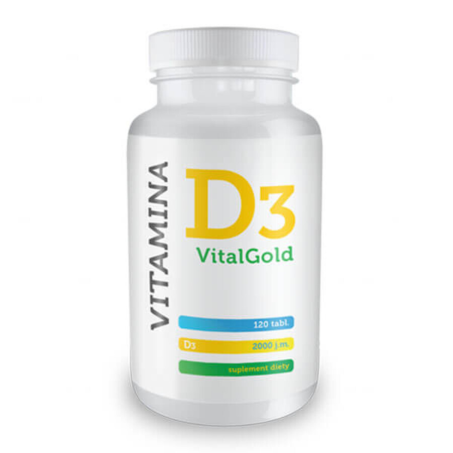 Vitamina D3 VitalGold, 2000 UI, 120 comprimate