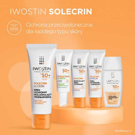 Iwostin Solecrin Lucidin, crema protectora aclarante hiperpigmentación, FPS 50+, 50 ml