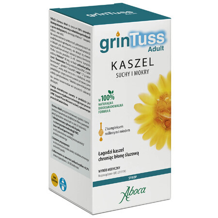 GrinTuss Adult, dry and wet cough, syrup for children over 12 years and adults, 128 g