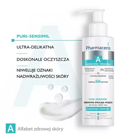 Pharmaceris A Puri-Sensimil, Lapte demachiant cu microsfere pentru demachierea feței și a ochilor, 190 ml