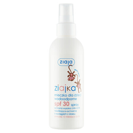 Ziaja Ziajka, Wasserfestes Kinder-Sonnenmilch Spray SPF30, 170 ml