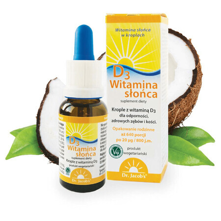 Dr. Jacob's D3 Picături de vitamina Sunshine, 20 ml