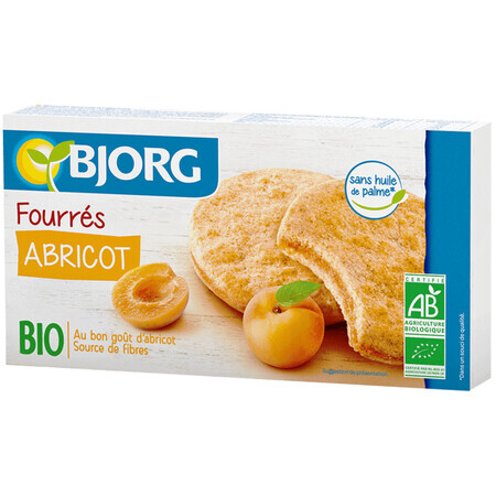 Biscuiti umpluti cu caise, 175g, Bjorg