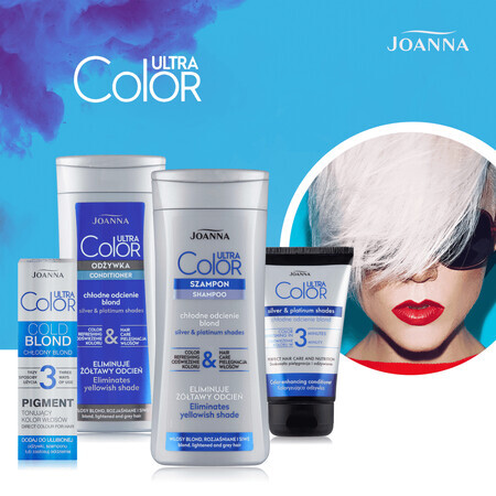 Joanna Ultra Color System, shampooing pour cheveux blonds et décolorés, 400 ml