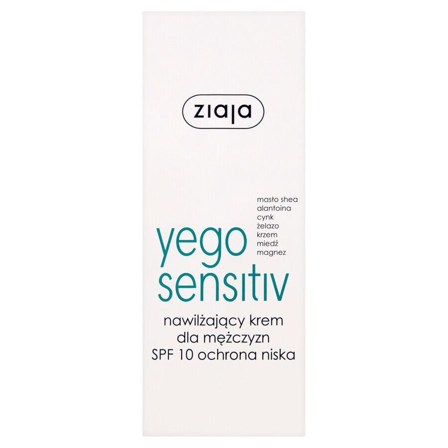 Ziaja Yego Sensitiv, feuchtigkeitsspendende Creme, SPF 10, 50 ml