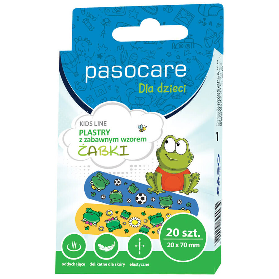 Pasocare Kids Line, Pflaster für Kinder, Frösche, 20 Stück