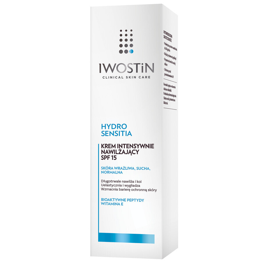 Iwostin Hydro Sensitia Feuchtigkeitscreme SPF15 - 50ml - Intensive Feuchtigkeitsspendende Tagescreme mit UV-Schutz