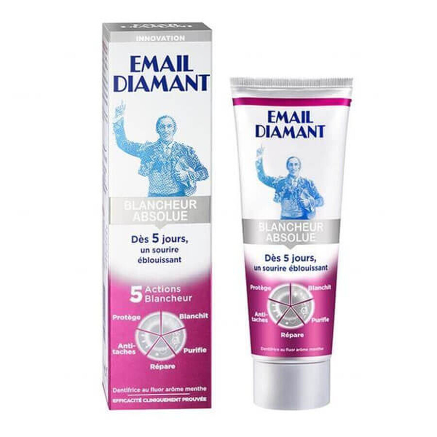 Email Diamant, pastă de dinți pentru albire, Blancheur Absolue, 75 ml