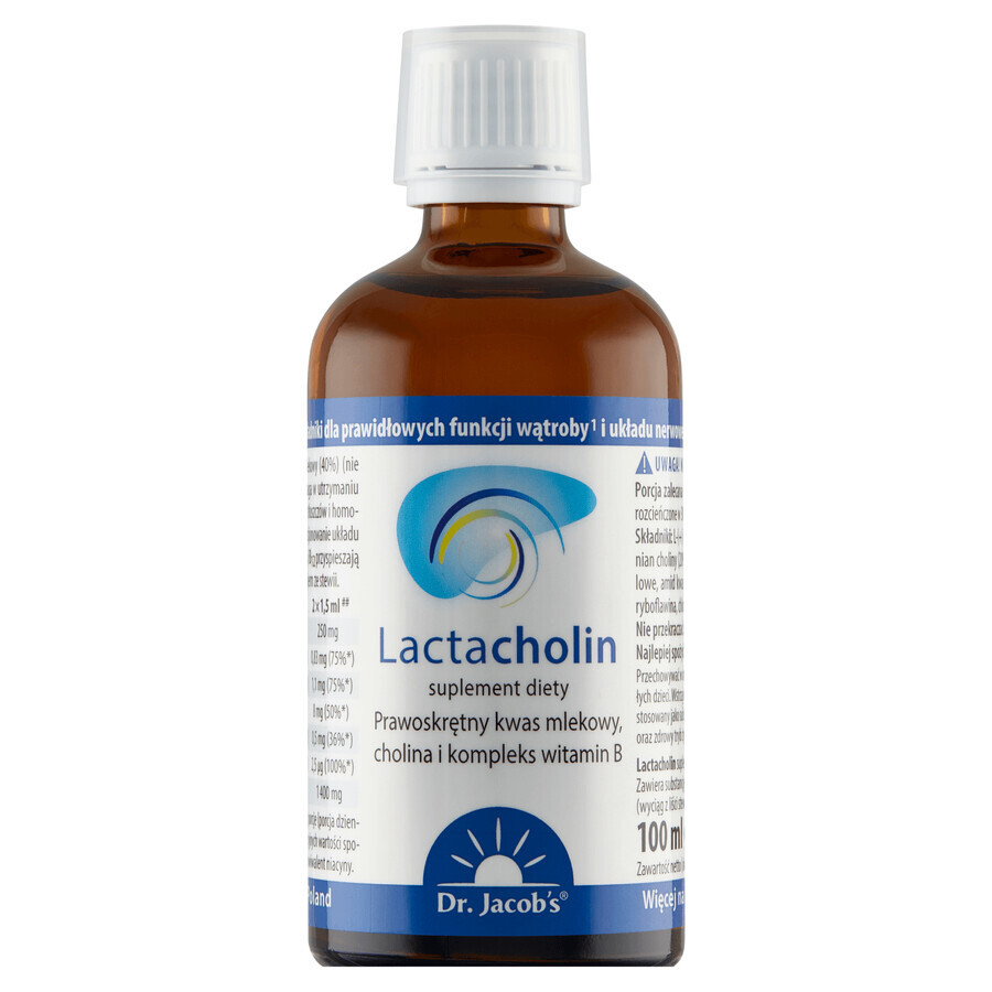 Lebergesundheit  amp; Stoffwechseloptimierung - Jacobs Lactacholin Tropfen 100ml - Nahrungsergänzungsmittel