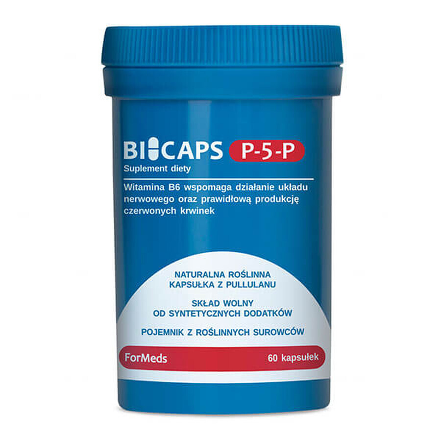 VitalBalance P-5-P Vitamin B6 Kapseln - 60 Stück - Unterstützung von Stoffwechsel und Nervensystem - Hochwirksame Formel